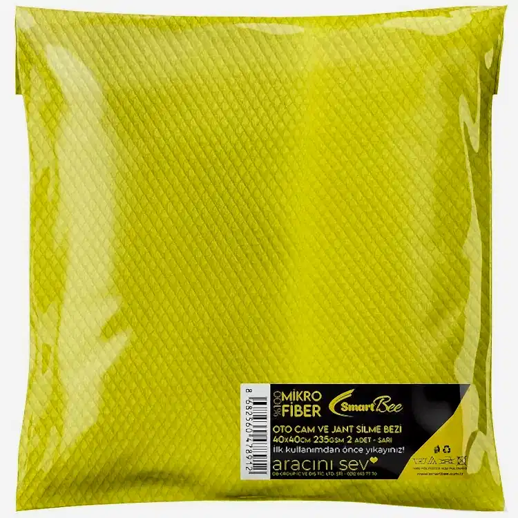 Mikrofiber Cam ve Jant Silme Bezi 50x70 235gr/m2 - Sarı