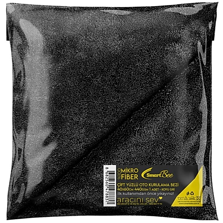 Mikrofiber Çift Yüzlü Araç Kurulama Bezi 40x60 440gr/m2 - Antrasit