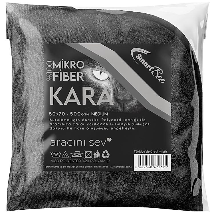 KARA Mikrofiber Oto Kurulama Havluısu