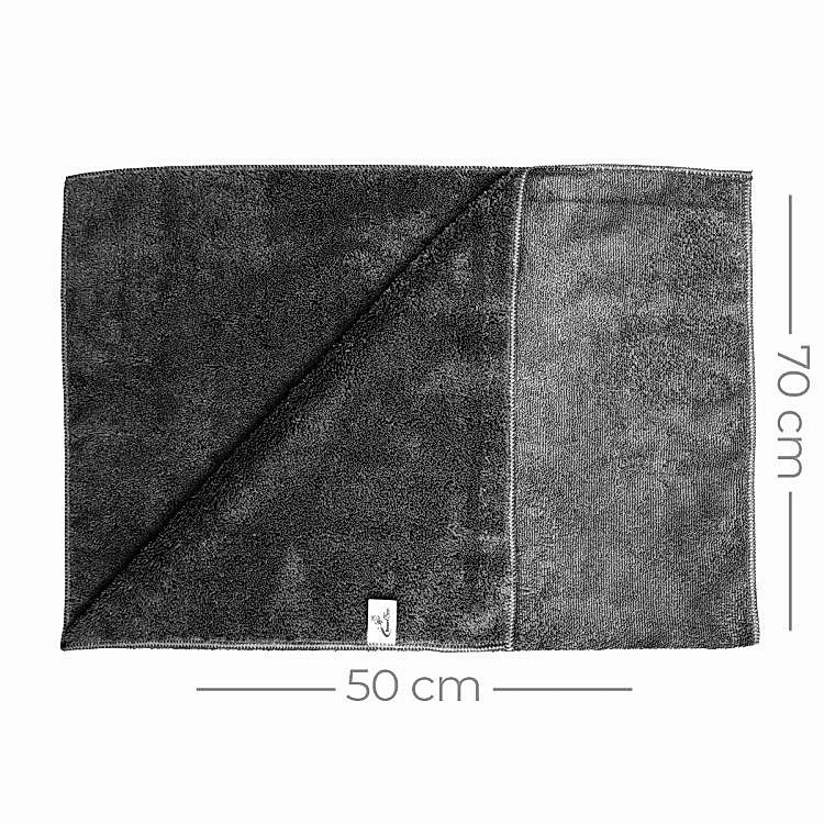 Mikrofiber Çift Yüzlü Araç Kurulama Bezi 50x70 440gr/m2 - Antrasit