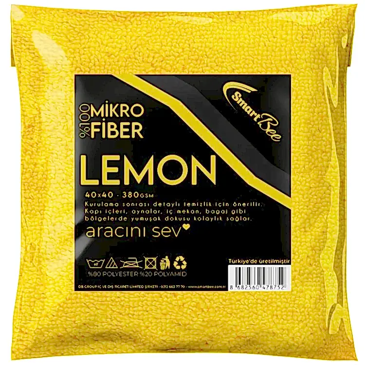 SmartBee LEMON Mikrofiber Detaylı Temizlik Bezi 40x40 380GSM